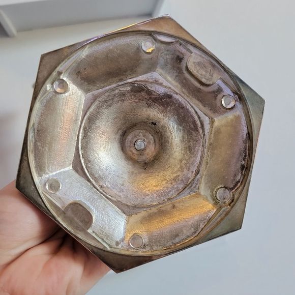 Vintage MCM Regal Silver Zinc Candlestick Holders Tall - Picture 5 of 8